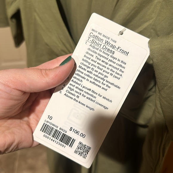 Lululemon Cotton Wrap Front Tee Shirt Dress NEW - Picture 6 of 7